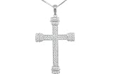 14K White Gold 0.45ct Cross Diamond Pendant