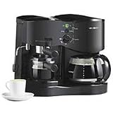 Mr. Coffee ECM21 4-Shot Espresso Machine and 8-Cup Coffeemaker Combo, Black