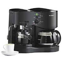 Mr. Coffee ECM21 4-Shot Espresso Machine and 8-Cup Coffeemaker Combo, Black