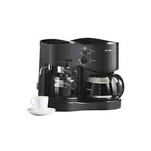 Mr. Coffee ECM21 4-Shot Espresso Machine and 8-Cup Coffeemaker Combo, Black