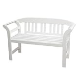Siena Garden Kopenhagen Bank 2er 130cm Akazienholz wei&szlig;
