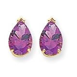 14k 10x7mm Pear Amethyst earring XE83AM