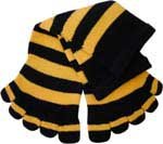 Cotton Socks Feelmax Basic Toe Socks Black/Yellow Stripe Infant Shoe Size 2 - 4