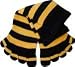 Cotton Socks Feelmax Basic Toe Socks Black/Yellow Stripe Children's Shoe Size 8.5 - 12