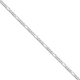 21rBu89s7NL. SL160  14k White Gold 3.0mm Flat Figaro Chain Ankle Bracelet   10 Inch   JewelryWeb