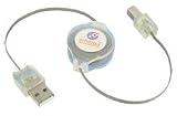 Retractable Usb 2.0 Lighted Red Cable A-Male To B-Male (Etcableru2lrab)