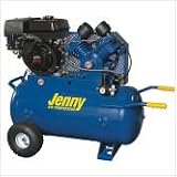 Jenny Products 30 Gallon Tank 11 HP Gas Engine Single Stage Wheeled Portable Air Compressor