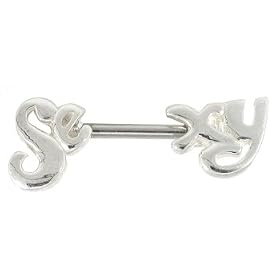 925 Sterling Silver SEXY 2-Part Nipple Ring Body J