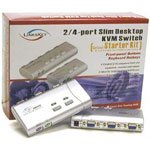 Linkskey, 2-port PS2 KVM Switch w/ 2 sets of 4ft 3 in 1 cables