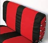 Rampage Products Interior Comfort Combo Packs Polycanvas - Rear Jeep Wrangler 2003 to 2006 Rear -Black & Red -Polycanvas Seat Cover and, 2 Belt pads
