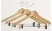 NEW 9 X QUALITY WOODEN WOOD HANGERS WITH TROUSER CLIPS