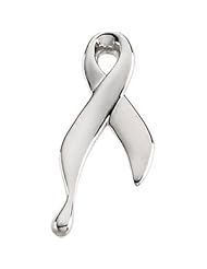 CleverEves Sterling Silver 19.50X08.50 mm Lapel Pin Ribbon Of Tears