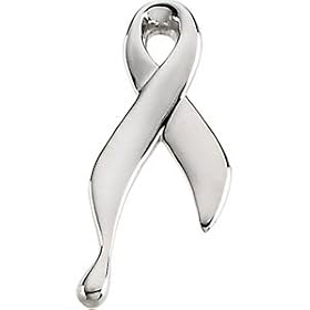 14K Yellow Gold Ribbon Of Tears Pin by DivaDiamonds