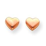 14k Rose Gold Heart Post Earrings