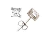 2.00 ct.tw Princess Diamond Solitaire Earrings in 18k White Gold
