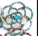 Improving Lifestyles Open Flower Adjustable Ring with Crystals Blue