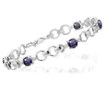 0.01 Ct Diamond & 1.95 Cts AmethystBracelet in 14K White Gold