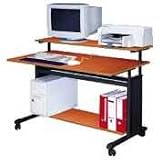 Adjustable Workstation, 48x25x28-40, Medium Oak, Sold as 1 each