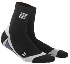 Cep Men's Dynamic+ Short Compression Socks (Size IV (Ankle Circumference: 9.5-10-Inch), black/grey)