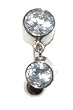 Double Round 14 karat White Gold Belly Button Ring Reverse Mounted