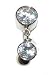 Double Round 14 karat White Gold Belly Button Ring Reverse Mounted