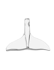 14K White Gold Whale Tail Necklace Pendant