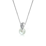 14k White Gold Freshwater Pearl Pendant with Chain