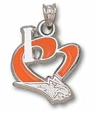Charlotte Bobcats 3/4" "I Heart Logo" Enamel Pendant - Sterling Silver Jewelry