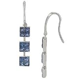 Square Blue Topaz Drop Earrings