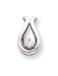 Ann Harrington Jewelry 14k White Gold .15 Ct Diamond Chain Slide