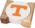 University of Tennessee Lady Vols Big T 4 Absorbent Coaster Gift Set With Wooden Holder