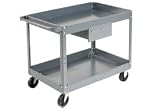 Buy 2 Shelf Deep Tray Steel Stock Cart 36x24 500 Lb. Capacity With 1 Drawer by EDSAL MFG CO.