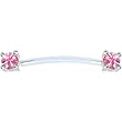 Invisible Bioplast Pink Round Solitaire Sterling Nipple Shield