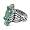 Sterling Silver , Kingman Turquoise and Calcite Cluster Ring