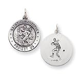 Sterling Silver St. Christopher Medal, Baseball