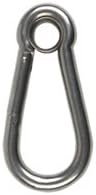 1 Pc Stainless Steel Carabiner with Eyelet, 3cm x 6cm, 304 Stainless Steel Carabiner Key Ring Hook Snap Link Clip With Spring Loaded Gate SS