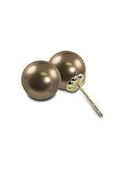 14k 8-9mm chocolate (dyed) Tahitian cultured pearl stud earrings.
