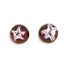 Purple and White Enamel Stud Earrings