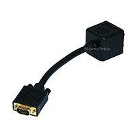 Video Splitter - VGA(HD15) M to VGA(HD15) F X 2 (1 PC to 2 Monitors)