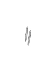 14K White Gold - Hinged Diamond Inside/Outside Hoop Earrings