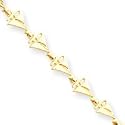 14k Sailboat Link Bracelet - 7 Inch - Lobster Claw
