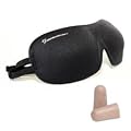 Macks Dreamweaver Contoured Sleep Mask in Black with Free ear Plugs.
