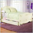 Lea Jessica McLintock Romance Kids Wood Sleigh Bed in Antique White 4 Piece ....