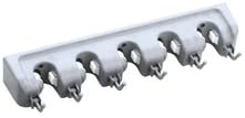 Broom Organizer, Mop holder, Tools wall mounted hanger, Garage or basement storage organizer, Garden equipment rack, 5 slots and 6 hooks.