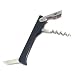 Kitchen & Housewares : Pedrini Black & Satin Waiter Corkscrew with Soft Grip Handle