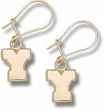Brigham Young (BYU) Cougars 3/8 Block Y Dangle Earrings - 10KT Gold Jewelry