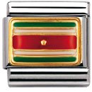 NOMINATION Italian Charm in stainless steel with enamel and 18k gold Flag (SURINAME)