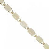 14K Yellow Gold TennisBracelet Genuine Oval Opals