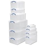 Really Useful Storage Box Plastic Lightweight Robust Stackable 24 Litre W290xD465xH270mm Clear Ref 24C - SP704223
