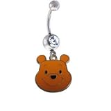 Winnie The Pooh Head Sexy Cute Crystal Belly Navel Ring